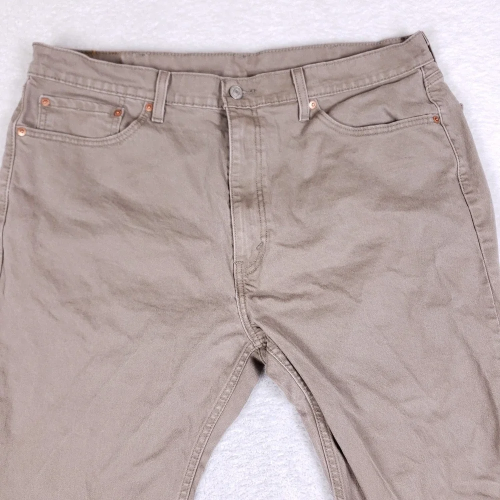 Levi's 505 Regular Fit Jeans Khaki Brown‎ 40x30 Straight Leg WaterLess Denim